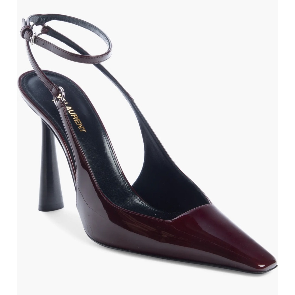 Saint Laurent (YSL) Calista Ankle Strap Slingback Pointed Toe Pump